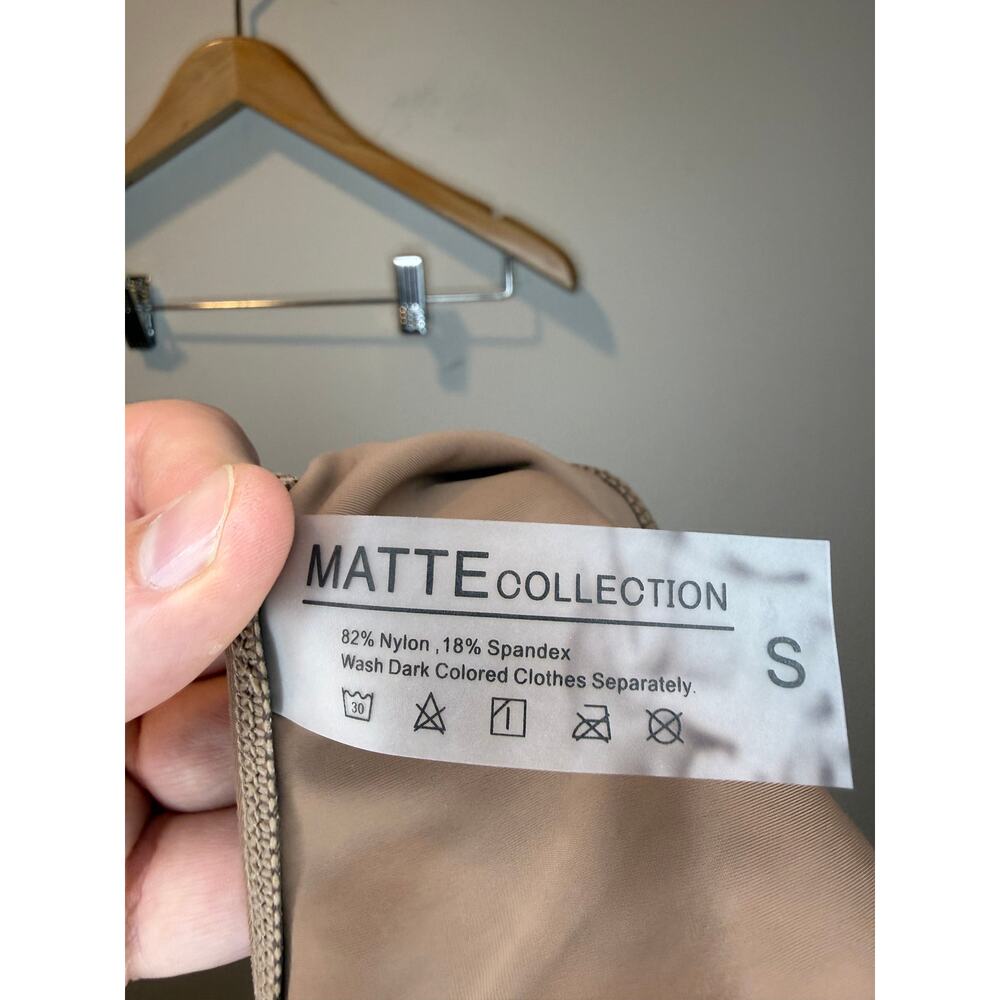 Matte Collection Brown Cutout Knot Monokini One Piece Swimsuit Size S - Picture 3 of 3